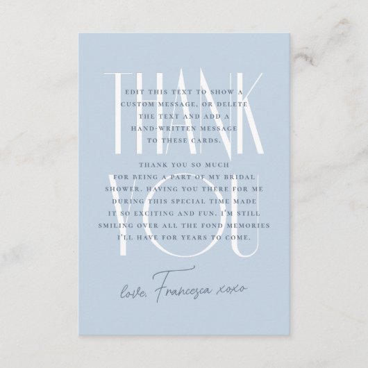 Iets Bluws | Elegante Bloemrijke Bruidsdouche Bedankkaart (Voorkant)