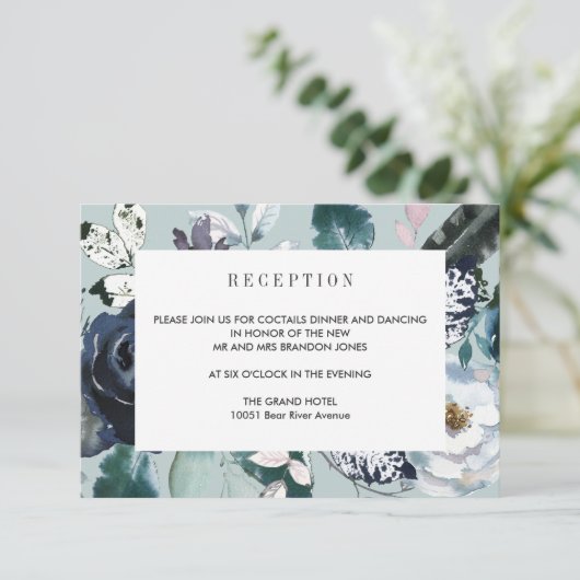 Iets Bluws TROUW Ontvangst Details Informatiekaartje (Staand voorkant)