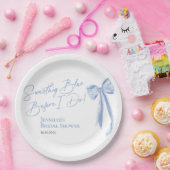 Iets Bluws Voor Ik "Blue Bow" Bruidsfeestje Doe Papieren Bordje (Feest)
