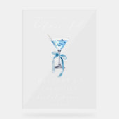 Iets Bluws voor ik Doe Martini Bruidsfeest Acryl Bord (Voorkant)