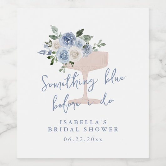 Iets Bluws voor ik een bruidsfeest geef Wijn Etiket (Enkel label)