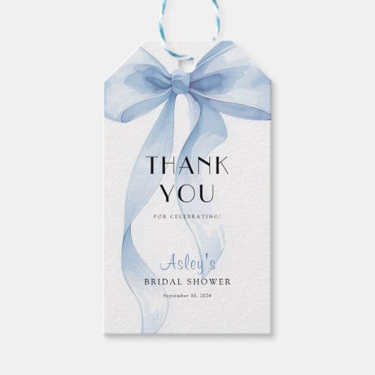 Iets Bluws voor ik mijn Bruiloft vier Bridal Showe Cadeaulabel (Voorkant)