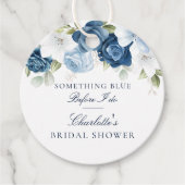 Iets Bluws voor ik trouw Bloemige Bruids Shower Bedankjes Labels (Voorkant)