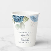 Iets Bluws voor ik Trouw Bloemige Bruidsdouche Papieren Bekers (Voorkant)