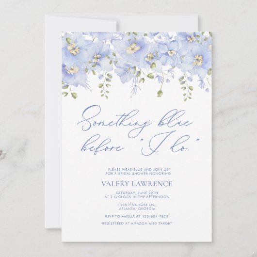 Iets Bluws Voor Ik Trouw Botanische Bruidsdouche Kaart (Voorkant)