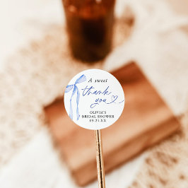 Iets Bluws voor ik trouw Bruidsdessertstickers Ronde Sticker