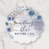 Iets Bluws voor ik trouw Bruidsfeest Bloemen Bedankjes Labels (Achterkant)