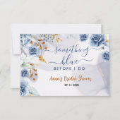 Iets Bluws voor ik trouw Bruidsfeest Bloemen Bedankkaart (Voorkant)
