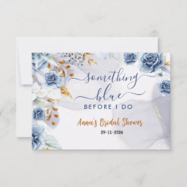 Iets Bluws voor ik trouw Bruidsfeest Bloemen Bedankkaart