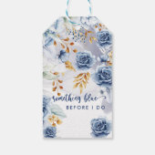 Iets Bluws voor ik trouw Bruidsfeest Bloemen Cadeaulabel (Achterkant)