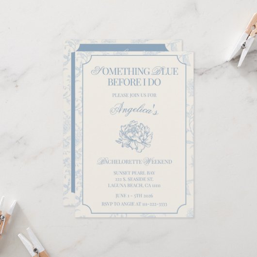 Iets Bluws voor ik Trouw Bruidsfeest Itinerarium Kaart (Voorkant / Achterkant in situ)