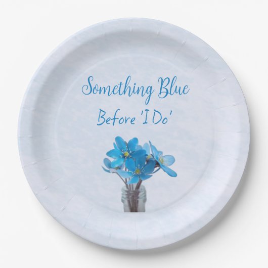 Iets Bluws voor ik Trouw Bruidsfeest Papieren Bordje (Voorkant)