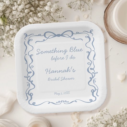 Iets Bluws voor ik trouw Bruidsfeest Papieren Bordje