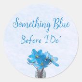 Iets Bluws voor ik trouw Bruidsfeest Ronde Sticker (Voorkant)