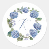 Iets Bluws voor ik trouw Hydrangea Bruidsmeisjesfe Ronde Sticker (Voorkant)