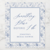 Iets Bluws voor Mijn Bruidsbad Wijn Etiket (Enkel label)