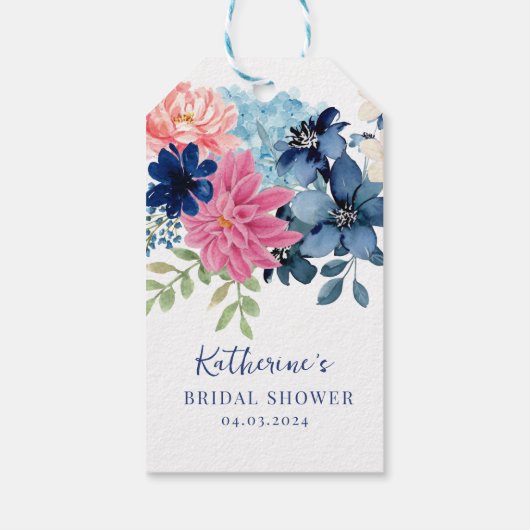 Iets bluws voor mijn bruidsfeest favor cadeaulabel (Achterkant)