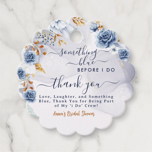 Iets Bluws voor mijn Bruidsmeisjeshower Bloemen Bedankjes Labels (Voorkant)