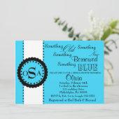 Iets Bridal Shower Invitation (fel blauw) Kaart (Staand voorkant)