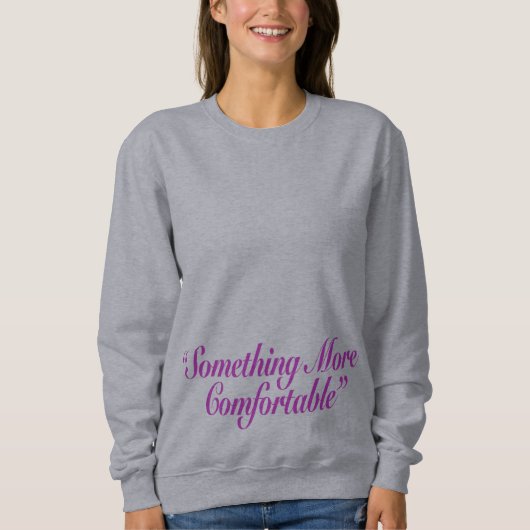 Iets comfortabeler Paarse tekst laag Trui (Voorkant)