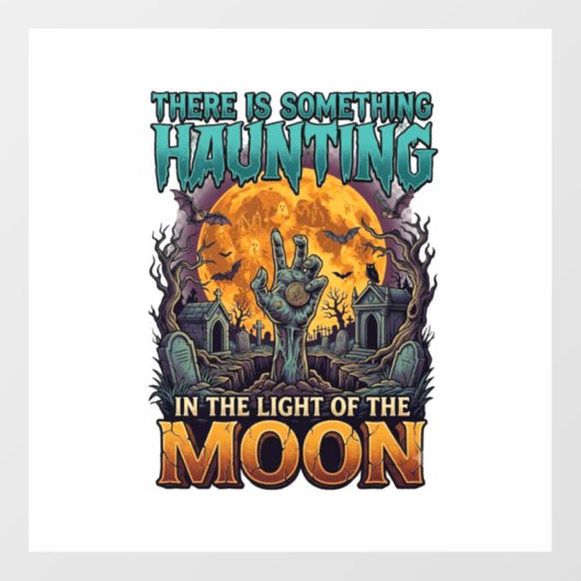 Iets dat maan Halloween Zombie Hand Graf achtervol Raamsticker (Vel)