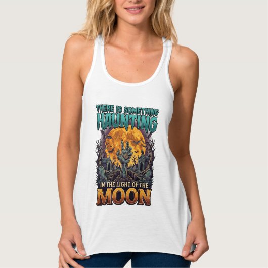 Iets dat maan Halloween Zombie Hand Graf achtervol Tanktop (Voorkant)