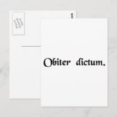 Iets dat terloops gezegd is. briefkaart (Voorkant / Achterkant)