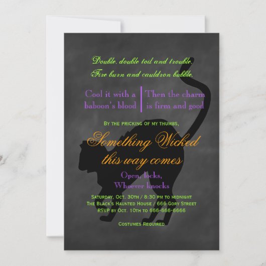 Iets dat uitnodigen van Halloween Kaart (Voorkant)