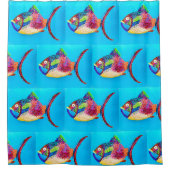 Iets Fishy douchegordijn en voering (Voorkant)