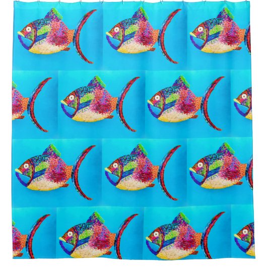 Iets Fishy douchegordijn en voering (Voorkant)