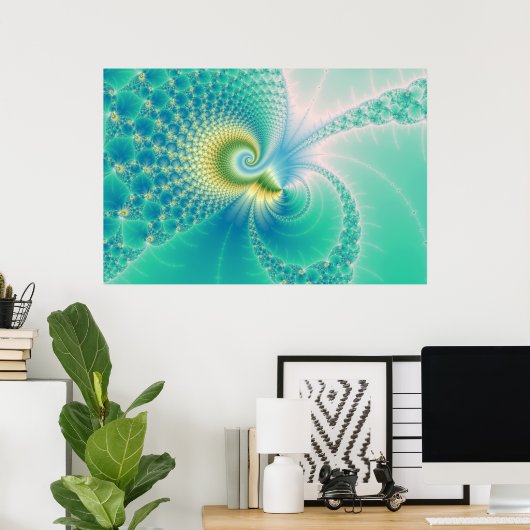 Iets Fishy - Fractal Art Poster (Thuiskantoor)