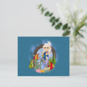 Iets Fishy Mermaid Pixel Art Briefkaart (Staand voorkant)