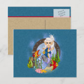 Iets Fishy Mermaid Pixel Art Briefkaart (Voorkant / Achterkant)