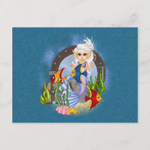 Iets Fishy Mermaid Pixel Art Briefkaart