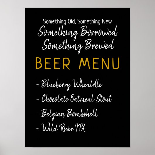 Iets Geleend, Iets Gebrouwen Biermenu Poster (Voorkant)
