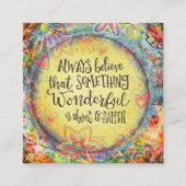 Iets geweldigs Quote Bloemvriendelijkheid Kaarten Vierkante Visitekaartje (Voorkant)