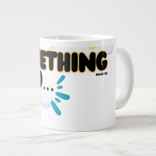 "Iets gezegd" - Grotere Dag! koffie-Mok Grote Koffiekop (Voorkant rechts)