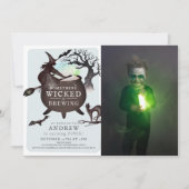 Iets goddelozen brouwen Halloween Blue Verjaardag Kaart (Voorkant)