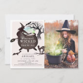 Iets goddelozen brouwen Halloween roze verjaardag Kaart (Voorkant)