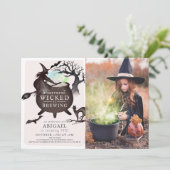 Iets goddelozen brouwen Halloween roze verjaardag Kaart (Staand voorkant)