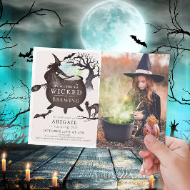 Iets goddelozen brouwen Halloween roze verjaardag Kaart