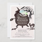 Iets goddelozen brouwen Halloween roze verjaardag Kaart (Voorkant)