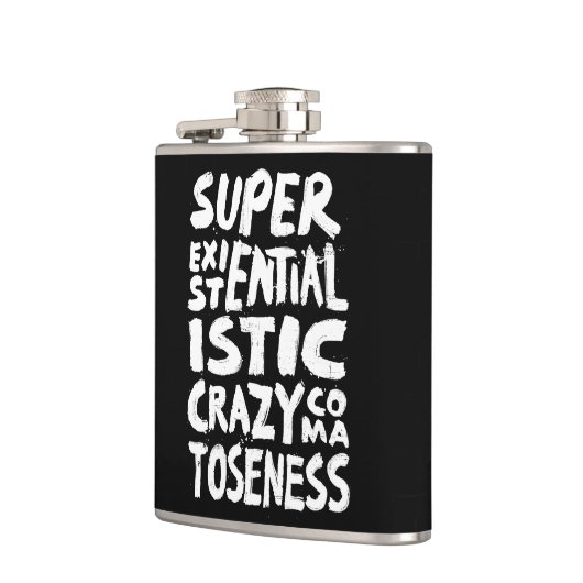 'Iets heel akeligs' fles Heupfles (Links)