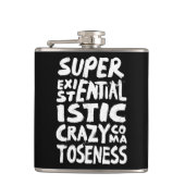 'Iets heel akeligs' fles Heupfles (Voorkant)