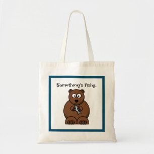 Iets is Fishy Funny Brown Beer Cartoon Tote Bag