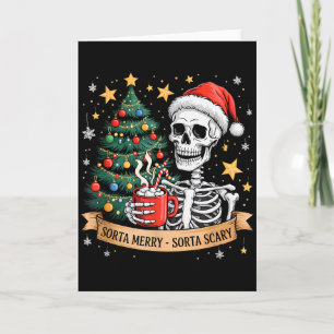Iets Kerstachtig Iets Schrikbarends Retro Skelet H Kaart