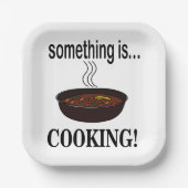 Iets koken is een kookfeest papieren bordje (Voorkant)