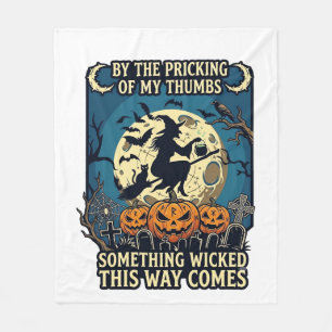 Iets Kwaadaardigs Komt Heks Halloween Pompoen Fleece Deken