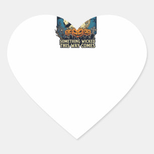Iets Kwaadaardigs Komt Heks Halloween Pompoen Hart Sticker