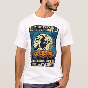 Iets Kwaadaardigs Komt Heks Halloween Pompoen T-shirt